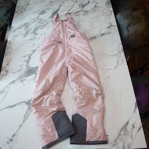 Girls Arctic Quest Pale Pink Bib Overall Snow Pants Size Medium (10/12)